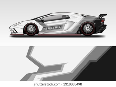 Car wrap sport designs vector eps 10 . Background modern livery .
