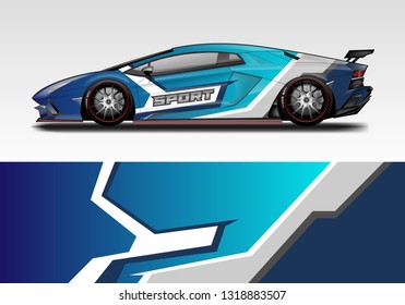 Car wrap sport designs vector eps 10 . Background modern livery .