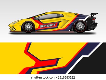 Car wrap sport designs vector eps 10 . Background modern livery .