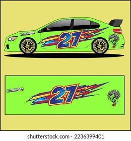 Car wrap sticker design. Abstract racing for racing livery or car vinyl sticker daily use