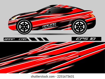 Car wrap sticker design. Abstract racing and sport background for racing livery or car vinyl sticker daily use