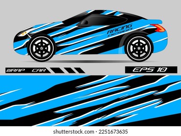 Car wrap sticker design. Abstract racing and sport background for racing livery or car vinyl sticker daily use