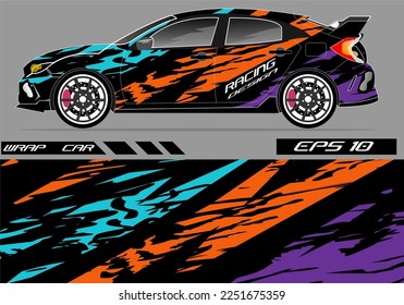 Car wrap sticker design. Abstract racing and sport background for racing livery or car vinyl sticker daily use