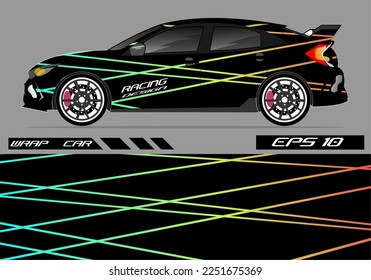 Car wrap sticker design. Abstract racing and sport background for racing livery or car vinyl sticker daily use