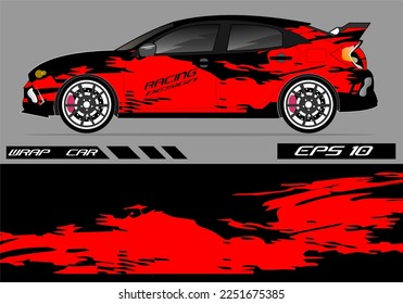 Car wrap sticker design. Abstract racing and sport background for racing livery or car vinyl sticker daily use