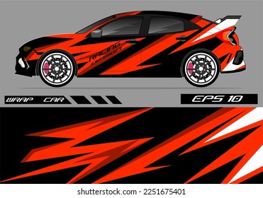 Car wrap sticker design. Abstract racing and sport background for racing livery or car vinyl sticker daily use