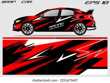 Car wrap sticker design. Abstract racing and sport background for racing livery or car vinyl sticker daily use