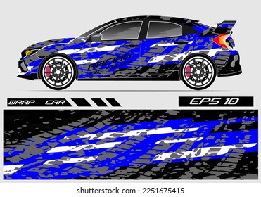 Car wrap sticker design. Abstract racing and sport background for racing livery or car vinyl sticker daily use