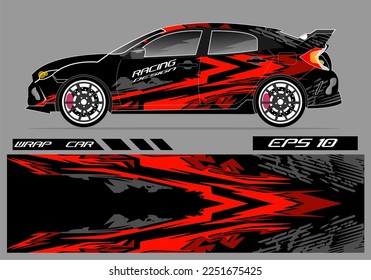 Car wrap sticker design. Abstract racing and sport background for racing livery or car vinyl sticker daily use