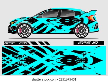 Car wrap sticker design. Abstract racing and sport background for racing livery or car vinyl sticker daily use