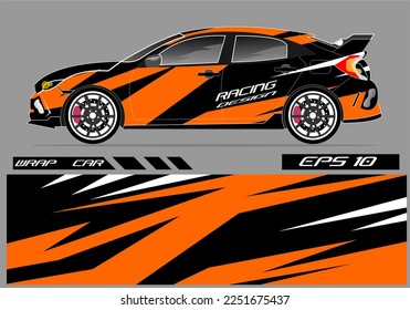 Car wrap sticker design. Abstract racing and sport background for racing livery or car vinyl sticker daily use