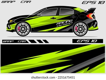 Car wrap sticker design. Abstract racing and sport background for racing livery or car vinyl sticker daily use