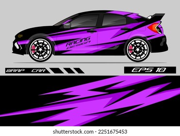 Car wrap sticker design. Abstract racing and sport background for racing livery or car vinyl sticker daily use