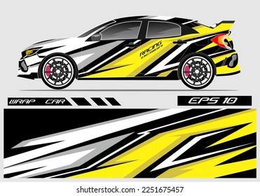 Car wrap sticker design. Abstract racing and sport background for racing livery or car vinyl sticker daily use