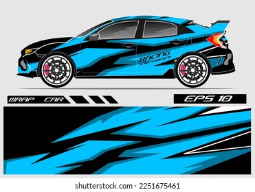 Car wrap sticker design. Abstract racing and sport background for racing livery or car vinyl sticker daily use