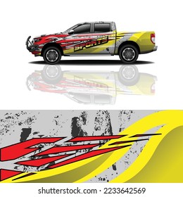 Car wrap sticker design concept. Abstract grunge background for vehicle wrap, race car, cargo van, pickup truck and livery.