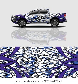 Car wrap sticker design concept. Abstract grunge background for vehicle wrap, race car, cargo van, pickup truck and livery.