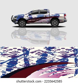 Car wrap sticker design concept. Abstract grunge background for vehicle wrap, race car, cargo van, pickup truck and livery.