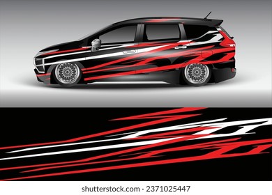 Concepto de diseño de pegatinas de envoltura de coches. Fondo abstracto de granulado para vehículos
