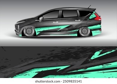Conceito de design de adesivo de envoltório de carro. Fundo grunge abstrato para veículos