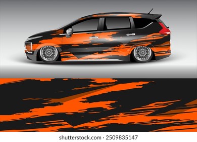 Car wrap sticker design concept. Abstract grunge background for vehicles