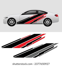 Design-Vektorgrafik für Autoverpackungen. Autoverpackungsaufkleber