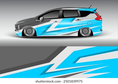 Car wrap sticker design vector, for advertising or custom livery style racing rally car vehicle sticker