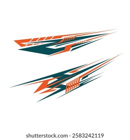 car wrap sticker design vector. car sticker with very sporty sharp lines style