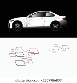 car wrap sticker vector. Simple stickers for the side of the car