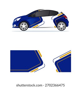 Autoaufkleber mit geraden Linien und Formen in farbigen Designs