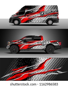 Car wrap, Truck and cargo van decal design vector. Graphic abstract stripe racing background kit.