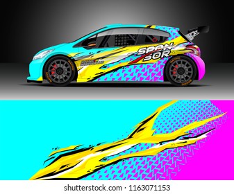 Car wrap, Truck and cargo van decal design vector. Graphic abstract stripe racing background kit designs for wrap vehicle, race car, rally, adventure and livery