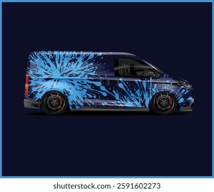 car wrap and van design or full vector graphics