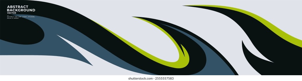 Car wrap vector design with abstract wave pattern background for vehicle and sports car livery, racing car, jersey and banner