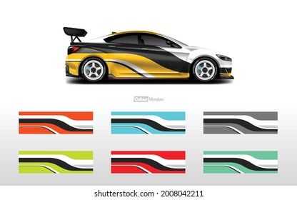 Diseño de vectores de ajuste de coche. Impresión y edición preparadas para el fondo de la destilación deportiva 10