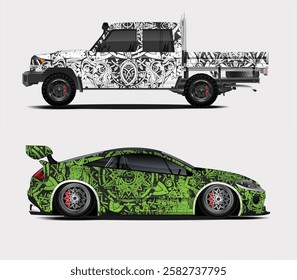 Car Wrap Vector Design or vehicle template graphic's