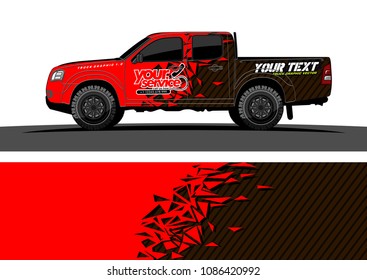 car wrap vector designs. abstract racing shape with grunge background for vehicle vinyl branding