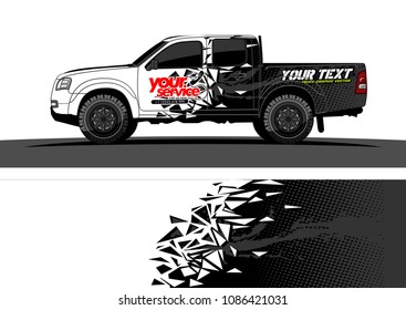 car wrap vector designs. abstract racing shape with grunge background for vehicle vinyl branding