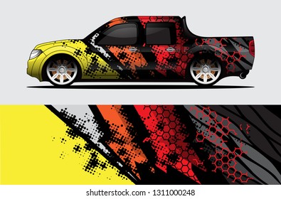 car wrap vector designs with abstract grunge background for vehicle branding