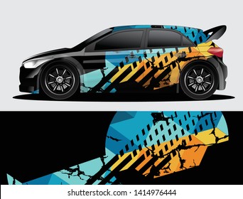 car wrap vector designs with abstract grunge background for vehicle branding