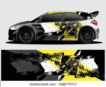 car wrap vector designs with abstract grunge background for vehicle branding