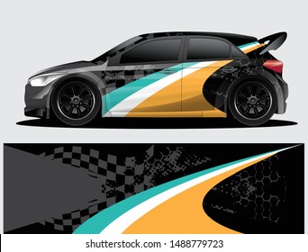car wrap vector designs with abstract grunge background for vehicle branding