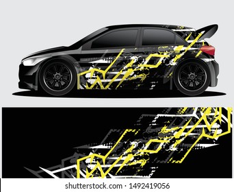 car wrap vector designs with abstract grunge background for vehicle branding