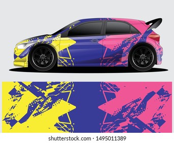 car wrap vector designs with abstract grunge background for vehicle branding
