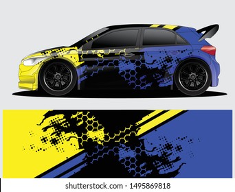 car wrap vector designs with abstract grunge background for vehicle branding