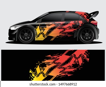 car wrap vector designs with abstract grunge background for vehicle branding