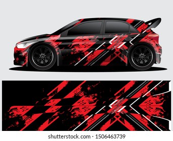 car wrap vector designs with abstract grunge background for vehicle branding