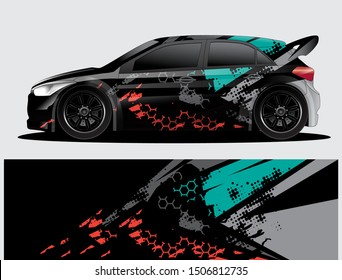 car wrap vector designs with abstract grunge background for vehicle branding