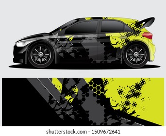 car wrap vector designs with abstract grunge background for vehicle branding