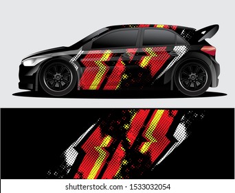 car wrap vector designs with abstract grunge background for vehicle branding